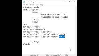 HTML Horizontal Lines | HTML hr Tag | #html #shorts 10  🚀