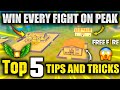 How To Win Every Fight On Peak | 2021 New Top 5 Secret Tips And Tricks 🤫 - Garena Free Fire ❤️