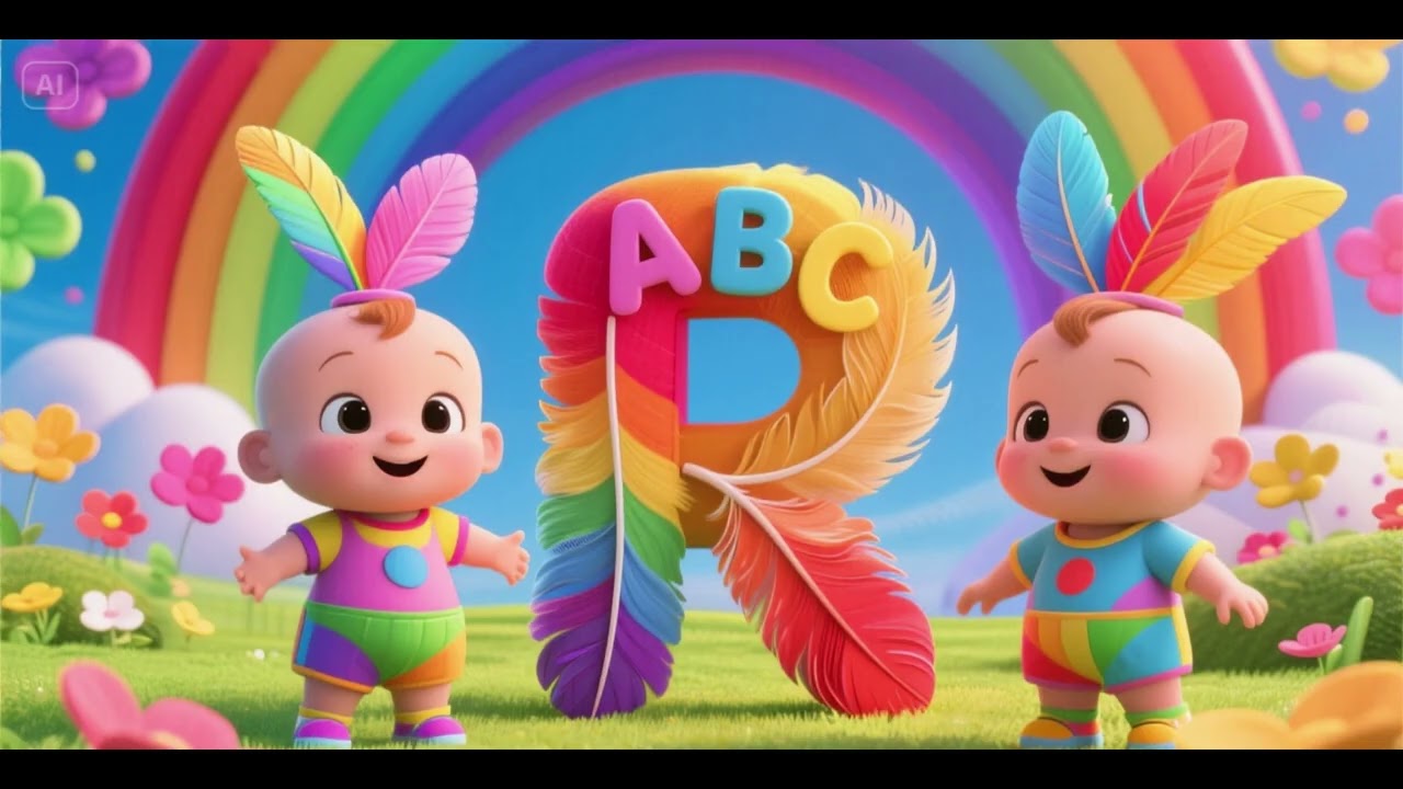 R is for Rainbow Feathers ABC 🌈🪶🔠 | Colorful Alphabet Song for Kids