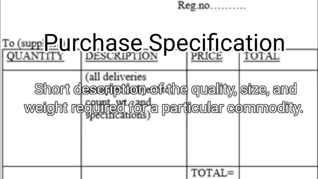 Purchase specification - YouTube
