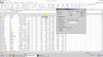 Descriptive Statistics - Excel Data Analysis ToolPak