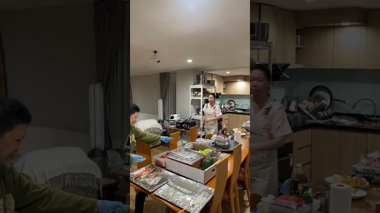 Preparing the salmon steak for boxing