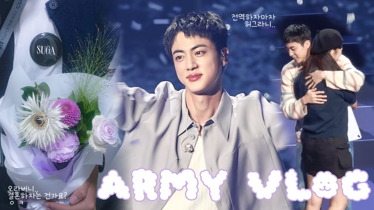 제가 허그를요,,? 석진 오빠랑요??? | 아미로그 | 진 팬미팅 페스타 브이로그 • 2024년 6월 13일의 석진 날씨 맑음 BTS FESTA VLOG