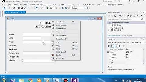 TUGAS UAS VISUAL BASIC (Membuat Biodata Pribadi Menggunakan Visual Studio)