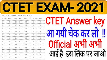 CTET Answer Key 2021 // #ctet // Ctet Official Answer Key 2021 // Ctet official cut off 2021