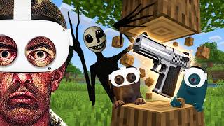 Horror Minecraft, but Drops are Guns in VR