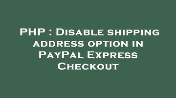 PHP : Disable shipping address option in PayPal Express Checkout