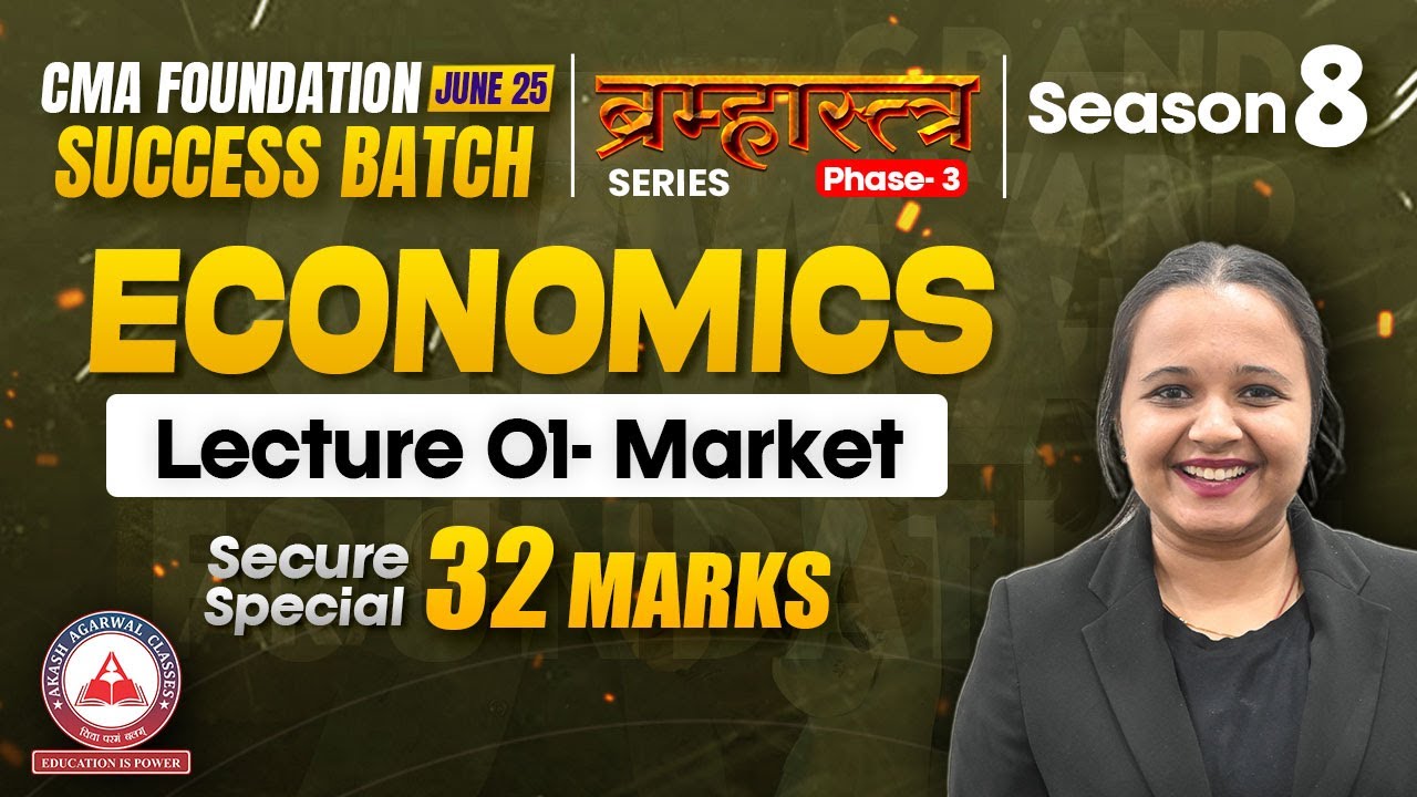 CMA Foundation June 25 | ECONOMICS Lec 01- Market | Success Batch (Season 8 Phase 3)🔥