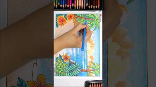 Drawing Beach using Joyko premium oil color pencils #drawingbyfifitan #drawing
