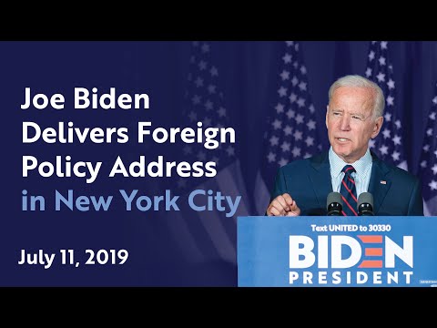 Joe Biden Delivers Foreign Policy Address in New York City