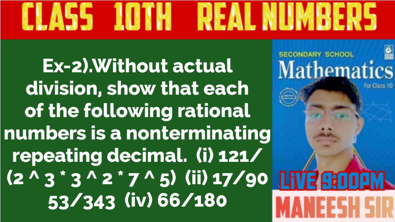 Ex-2).Without actual division, show that each of the following rational ...