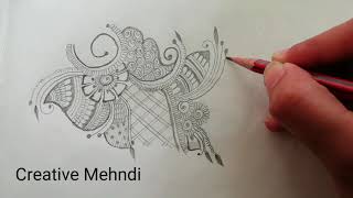 Step By Step Simple & Easy Arabic Mehndi Design For Hands | For Beginners | With Paper & Pencil