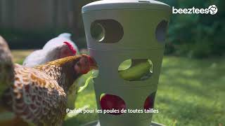 Mangeoire tour poules et volailles en plastique recyclé Feed Tower de Beeztees - Présentation