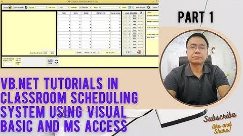 Class Room Scheduling System using VB.net and MS Access Part 1. Main Screen Design.