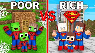 Mikey POOR vs JJ RICH SUPERHERO Family in Minecraft (Maizen)