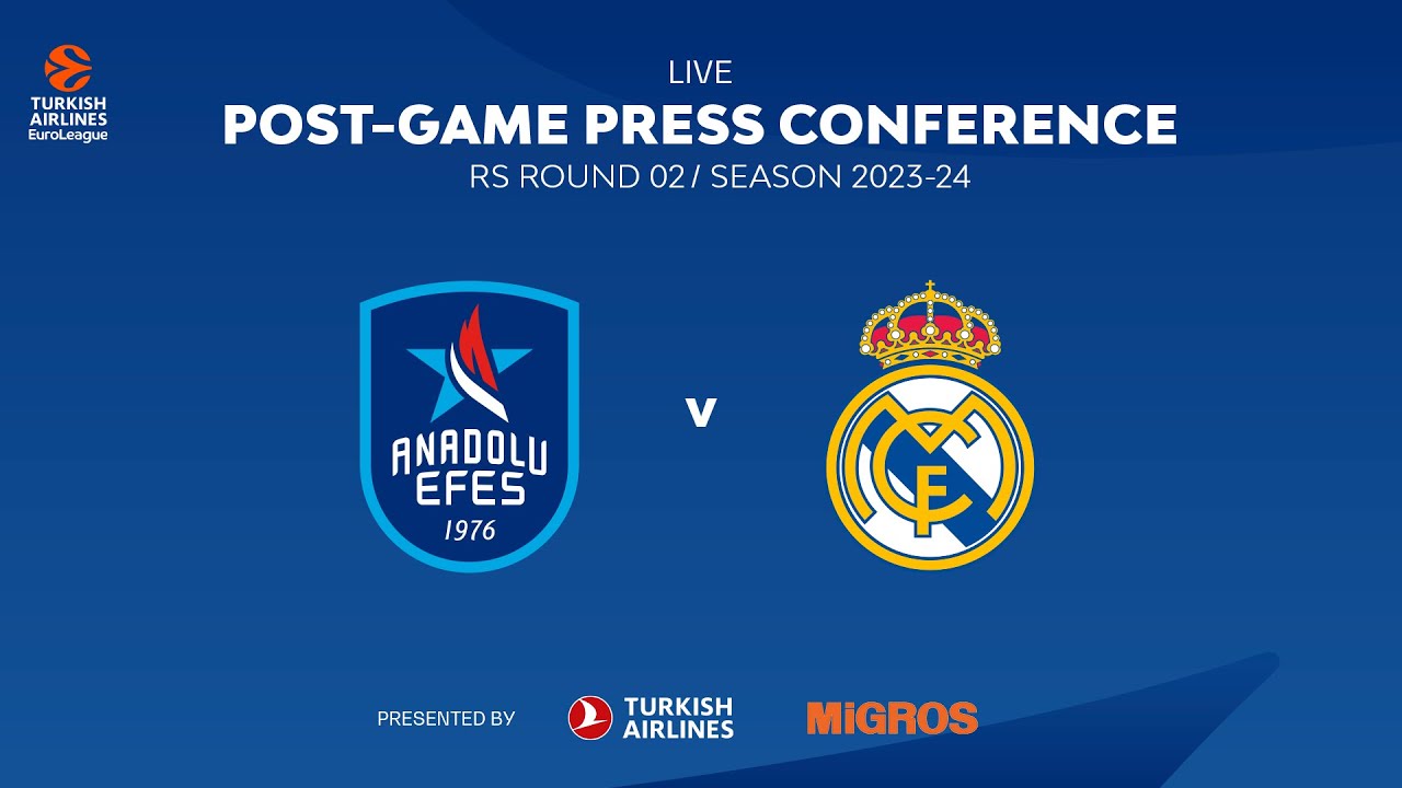 🔴 #EuroLeague 2023-2024 RS R02 Press Conference Anadolu Efes - Real Madrid 