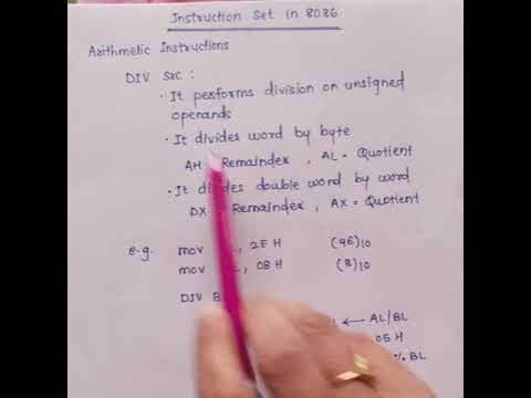 DIV division arithmetic instruction in 8086 - YouTube