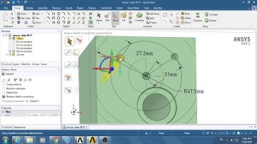 SpaceClaim move holes to a 31 mm radius (silent movie)