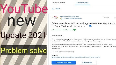 [Known issue] Missing revenue reporting in YouTube Analytics||Pk all video