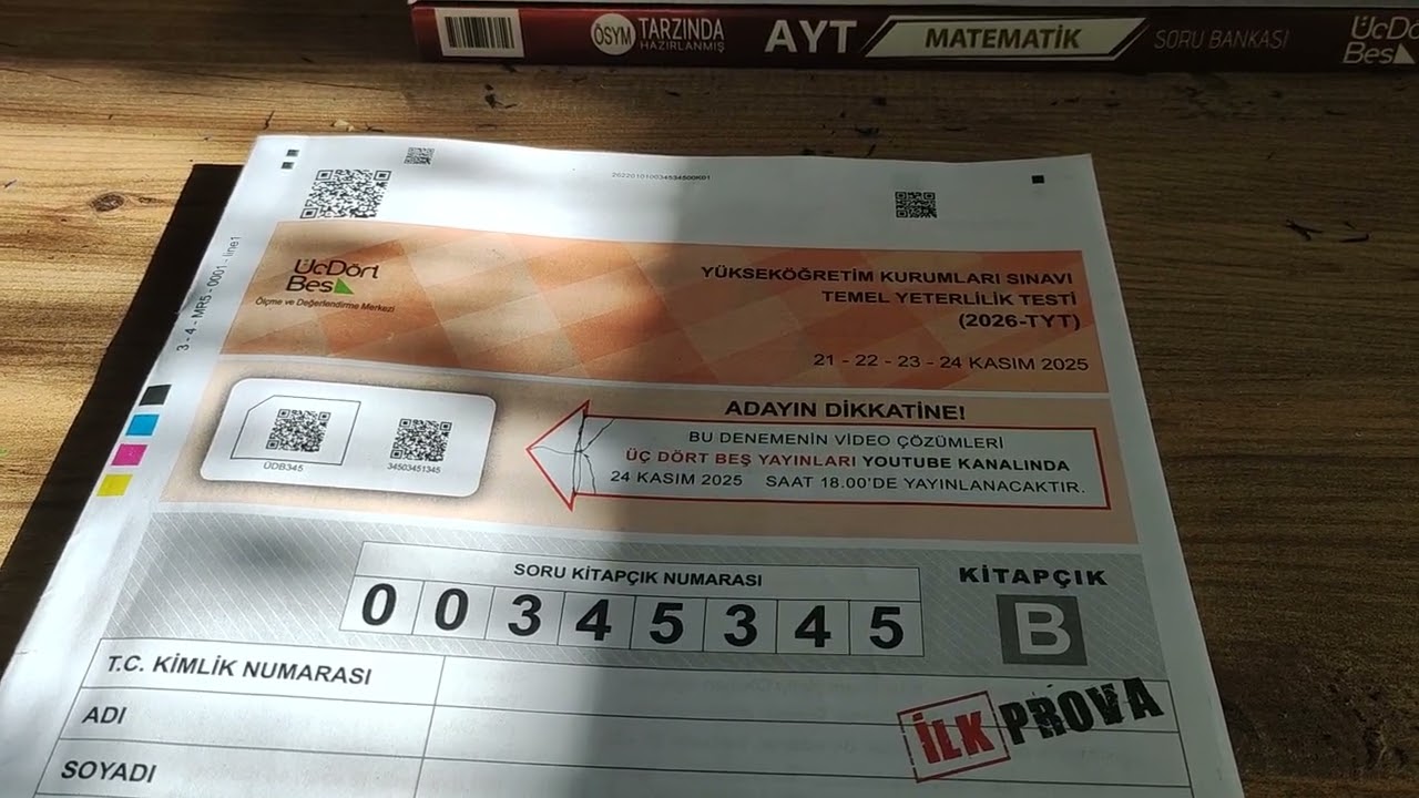 345 İLK PROVA TÜRKİYE GENELİ DENEME SINAVI YORUMUM 