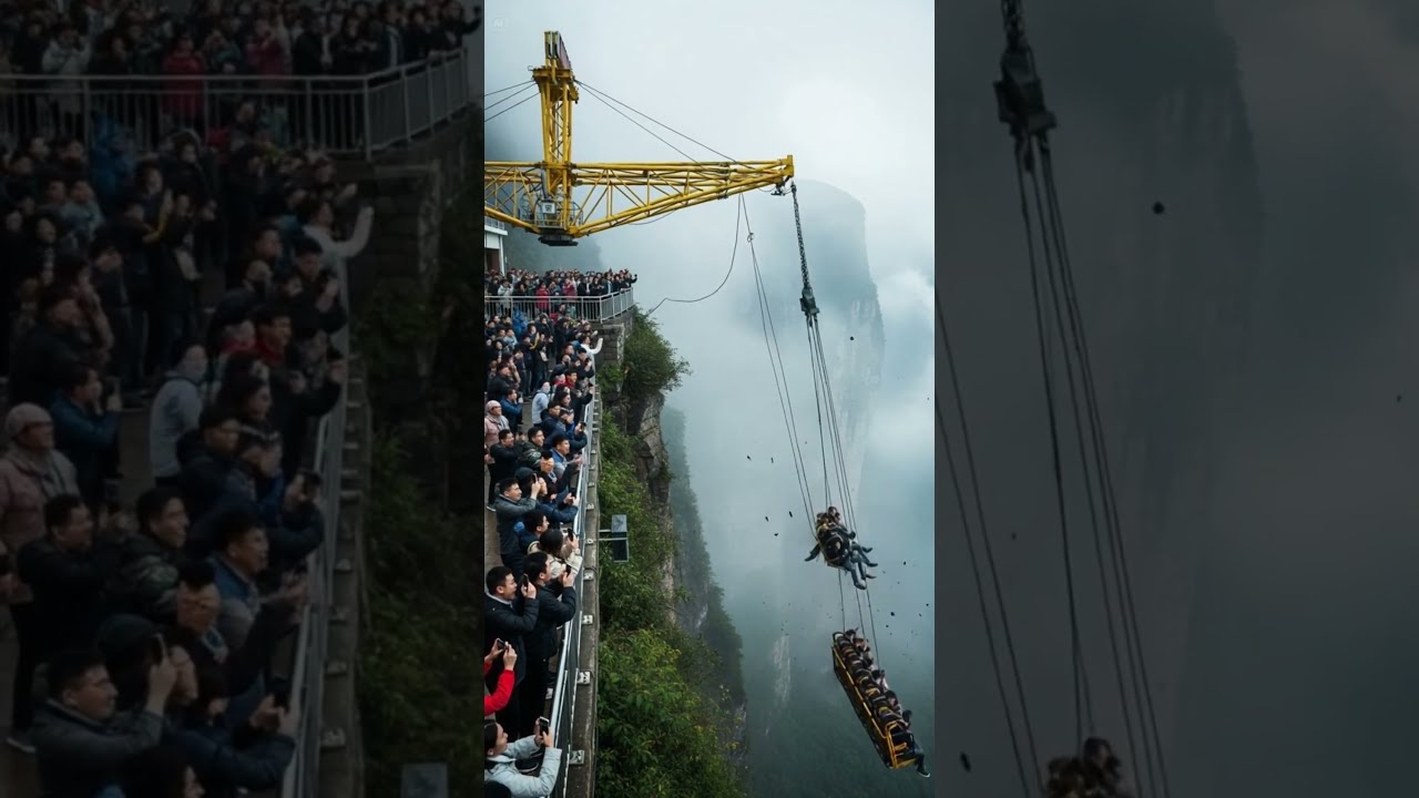 Cliff Swing SNAPS Mid Air Tourists Scream As It Falls Into The Abyss Shorts