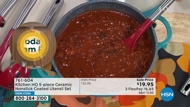 Kitchen HQ 5piece Ceramic Nonstick Coated Utensil Set