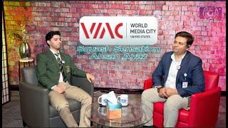 The Squash Sensation #AhsanAyaz sits with Sameer Khan at the Studio of #WMC |
