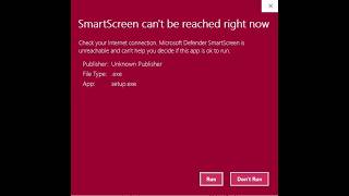 Can't run (execute) exe file program blocked by Defender SmartScreen - how to turn off in Win10 Update