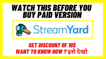 How to get Paid Version of Streamyard by having 10$ Discount for All. Hindi Tutorial Streamyard #KIG