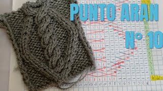 Punto aran N° 10 - tejido en dos agujas.... o como tejer rombo con soga a palitos