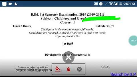 B.ED 1st Sem Question Burdwan University//B.ED 1st Sem Question 2019-2021// B.ED 1st Semester Exam