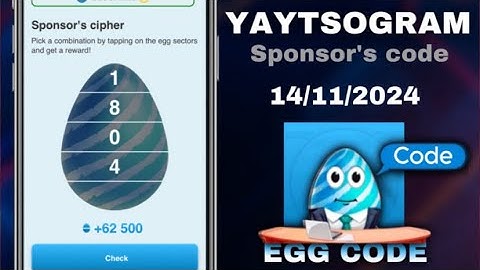 Yaytsogram - Egg Cipher Code 14/11/2024 | Break the egg to win $TONs