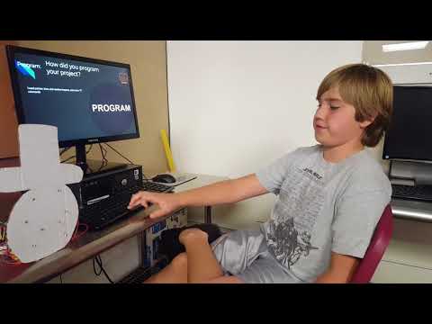 Mathobotix Owen J coding in Python with Raspberry pi - fortune teller top hat
