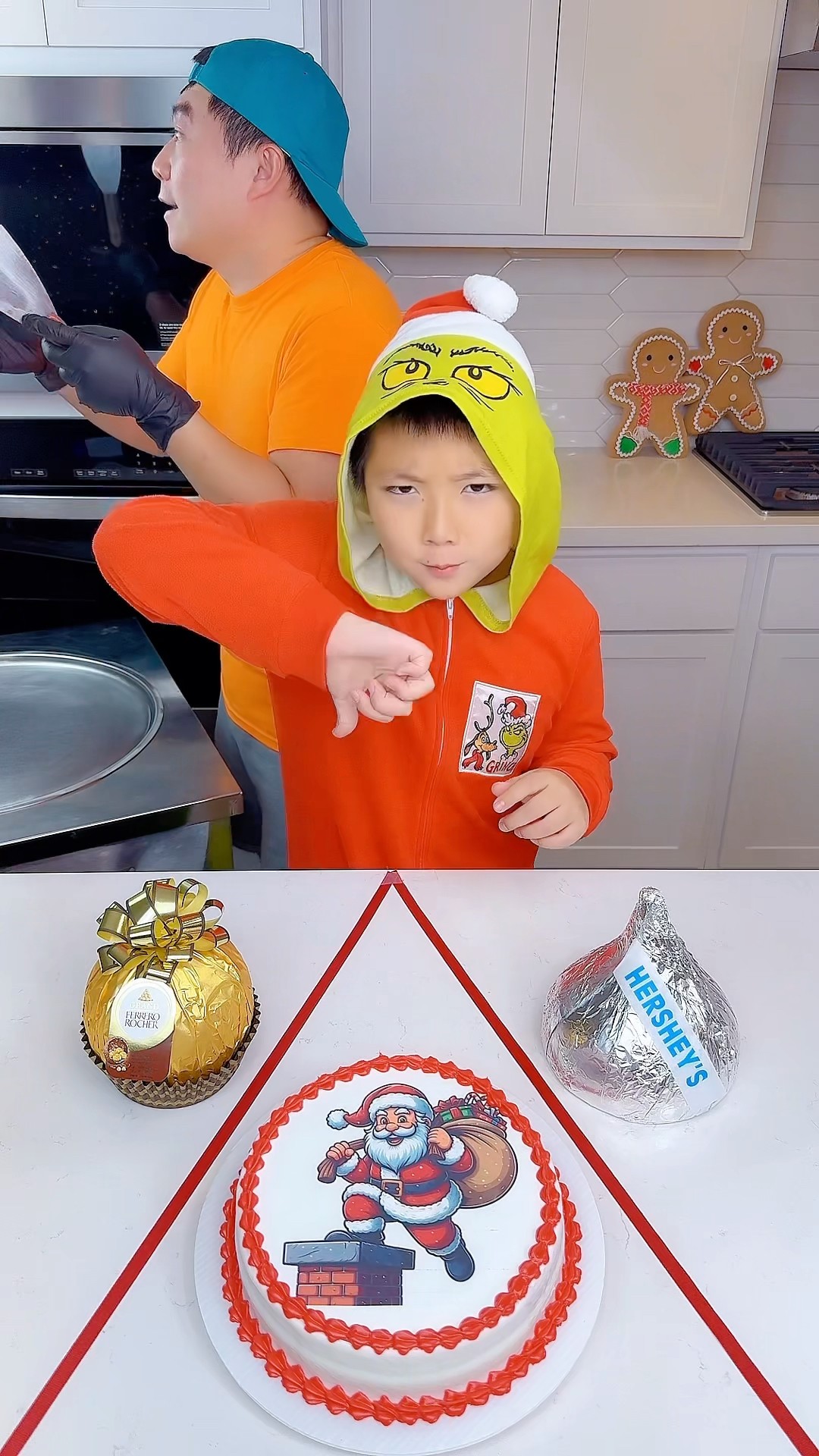 Santa Claus cake vs Christmas food ice cream challenge!? #funny by Ethan Funny Family