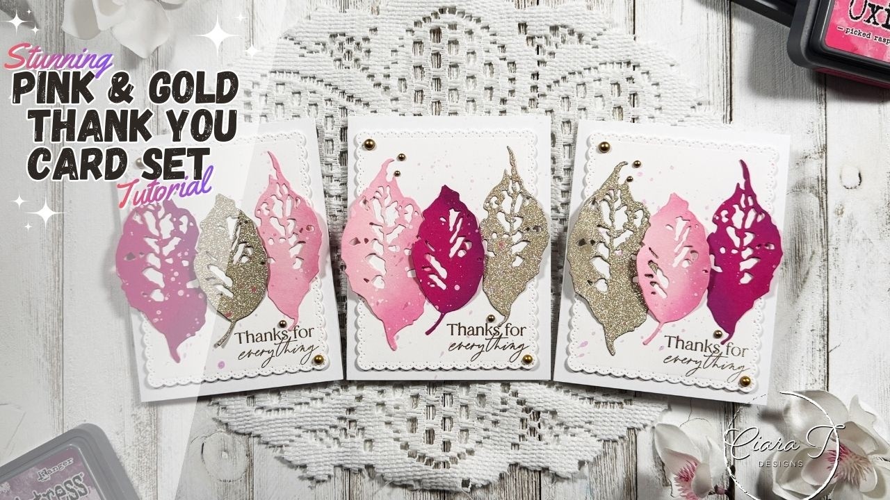 Потрясающий набор открыток «Спасибо» в розово-золотых тонах: пошаговый урок