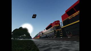 KCS SD70ACE Double! CPKC Intermodal Stack Train With KCS 4172 Leader And KCS 4180 Trailing.