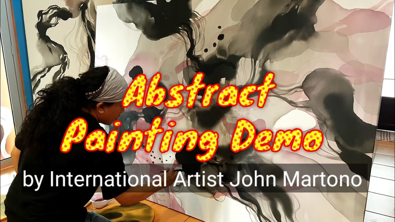 Abstract Painting Demo by International artist John Martono | The Capitol Kempinski Hotel Singapore