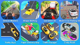 Vehicle Masters, Shape Shifting, Car Drive 3D, Modern Car Parking 3D, Traffic Run!