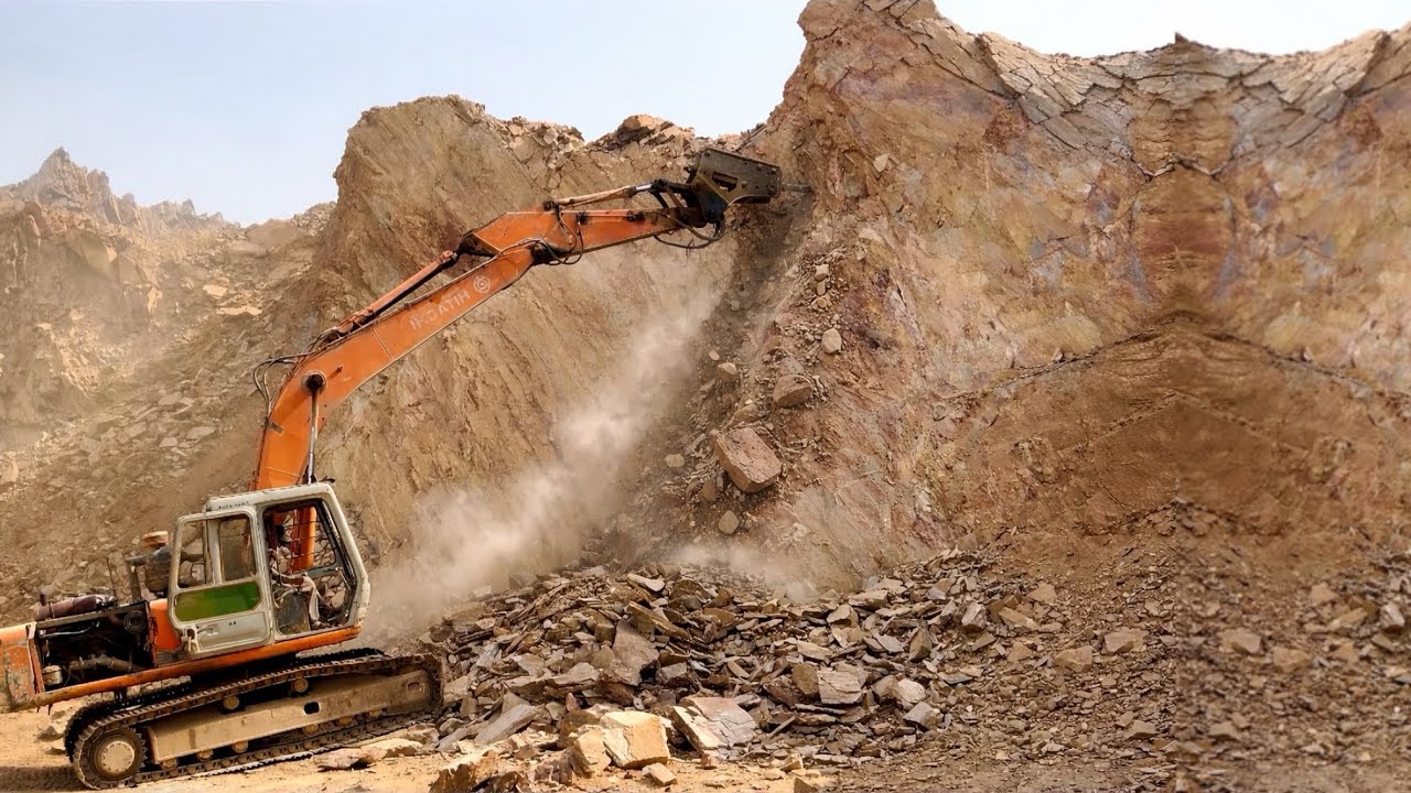 Excavator Breaking Mountains | Dangerous Operator Skills in Action #excavator 