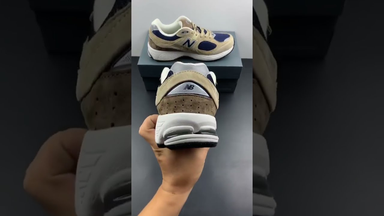 New Balance 2002R Beige Navy Blue ML2002R5 - YouTube