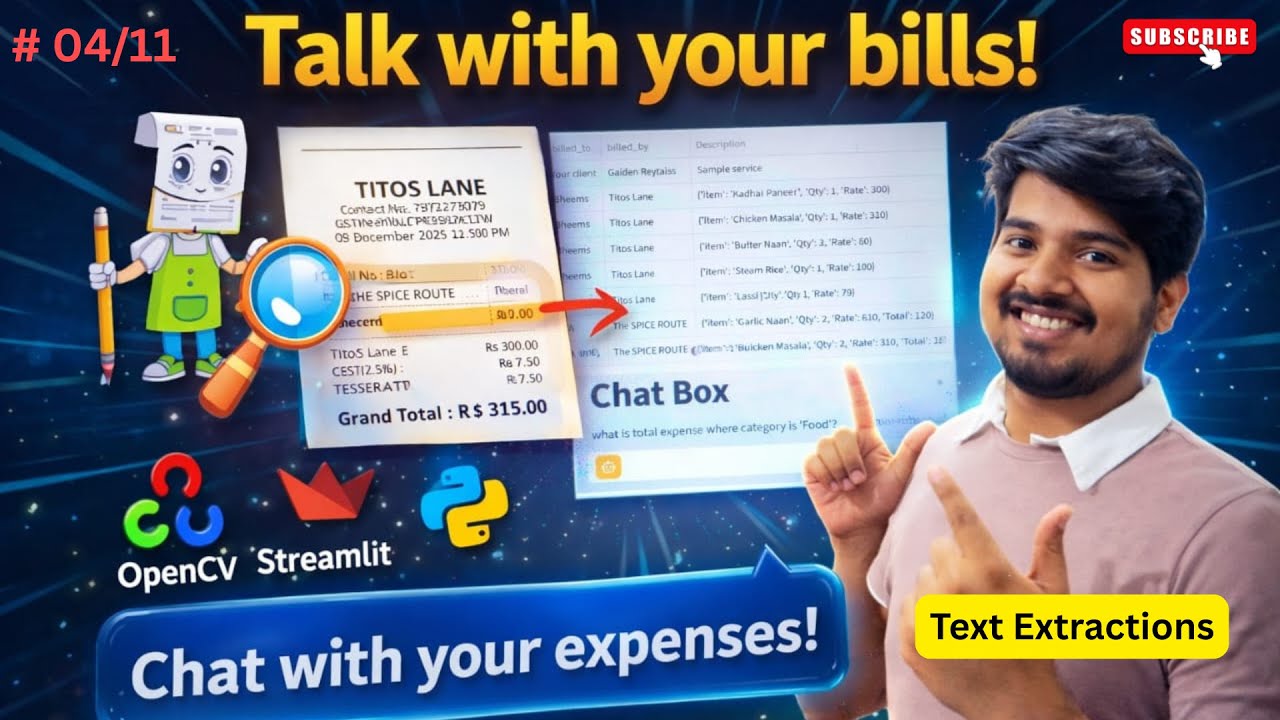 04/11 | The Eyes of the Project (OCR) |  Extracting Text from Bills using Pytesseract OCR