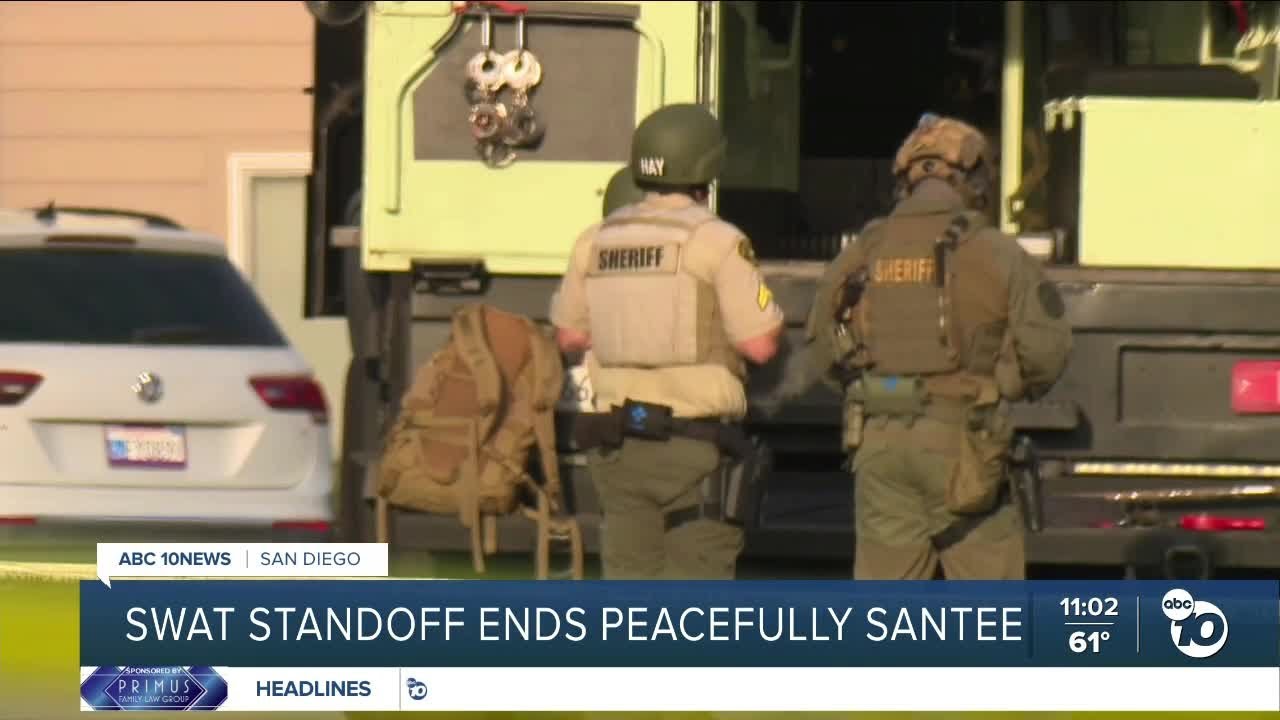 SWAT standoff in Santee ends peacefully - YouTube