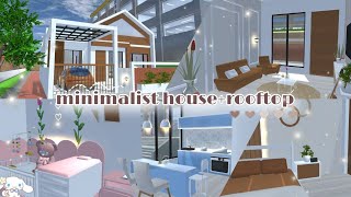 [Bagi-bagi Id]Minimalist house + rooftop⛺✨Sakura School Simulator