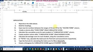 NECO 2023 #DATA #PROCESSING #practical USING MS #excel  1