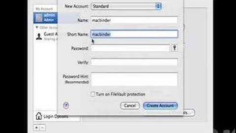 OSX - Create new user