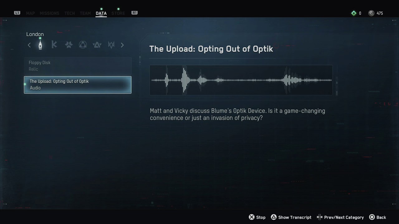 Watch Dogs Legion - Restart Dedsec: Boxing Ring: The Upload: Opting Out of Optik Audio Log  (2020)