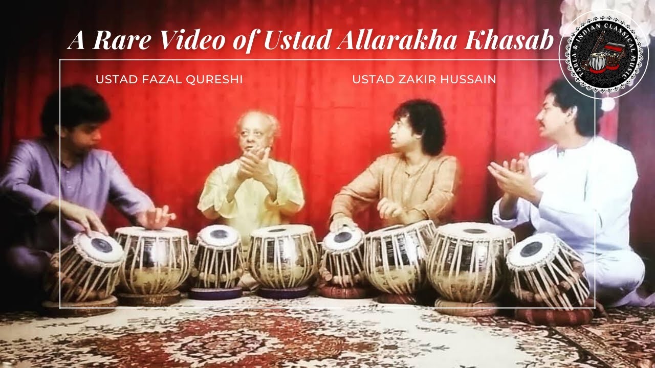 Rare Video of Ustad Allarakha And Ustad Zakir Hussain | Ustad Taufiq Qureshi | Ustad Fazal Qureshi.