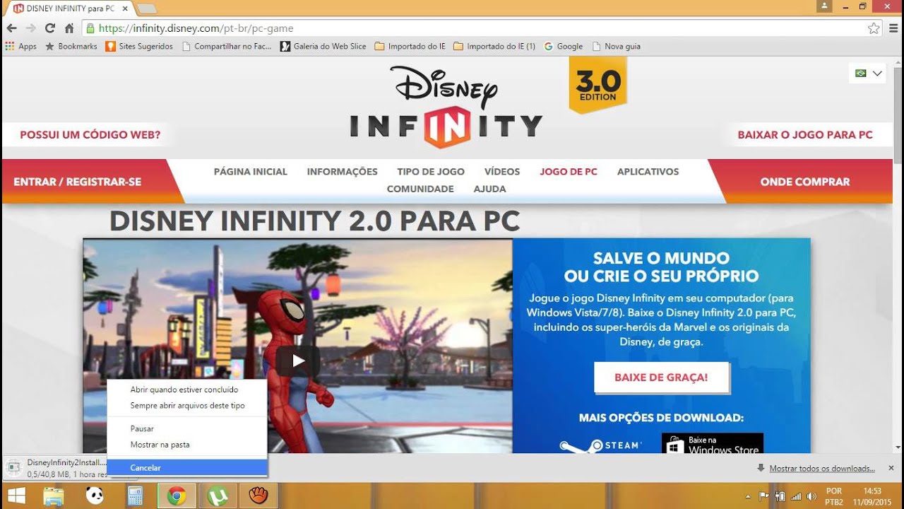 como baixar e instalar disney infinity 2.0 para pc - YouTube