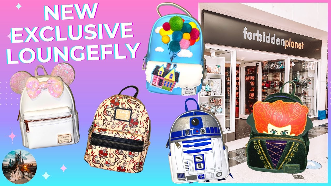 Forbidden Planet Loungefly Backpack Exclusives Hocus Pocus UP R2D2 Alice In Wonderland White Sequin