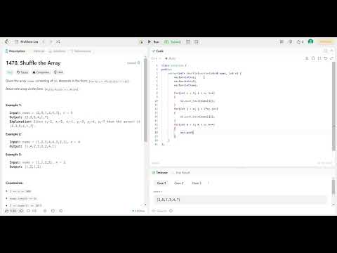 Data Structures and Algorithms: LeetCode - 1470. Shuffle the Array with C++